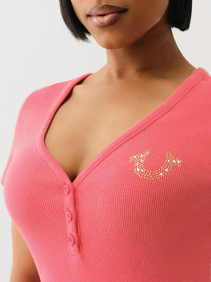 VNECK HS SS HENLEY