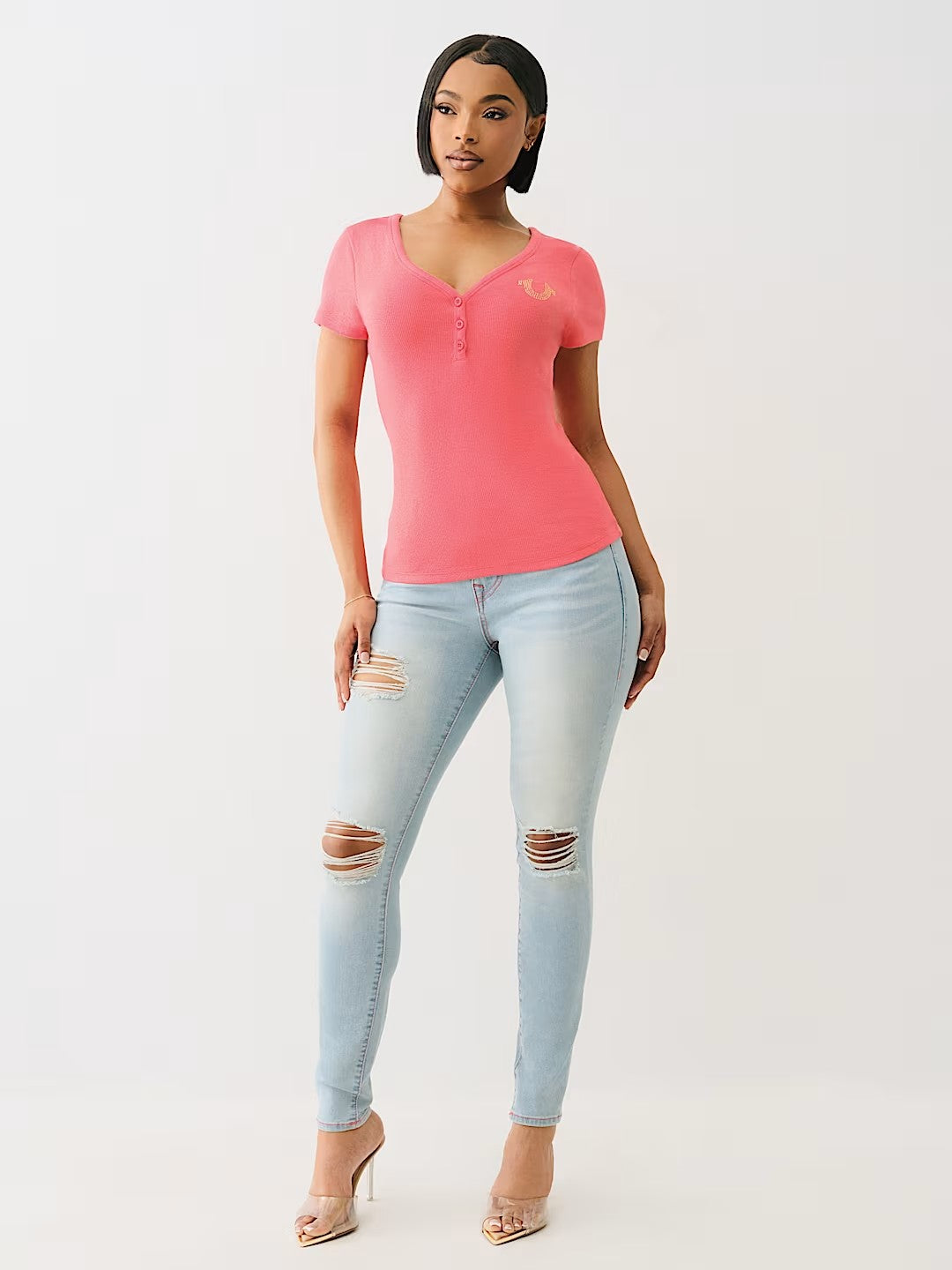 VNECK HS SS HENLEY