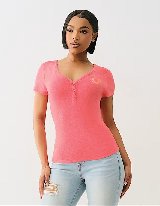 VNECK HS SS HENLEY