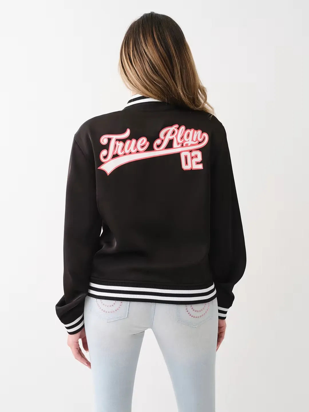 HORSESHOE SATIN VARSITY BOMBER JACKET - TRUE RELIGION MEXICO