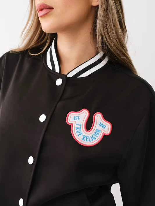 HORSESHOE SATIN VARSITY BOMBER JACKET - TRUE RELIGION MEXICO