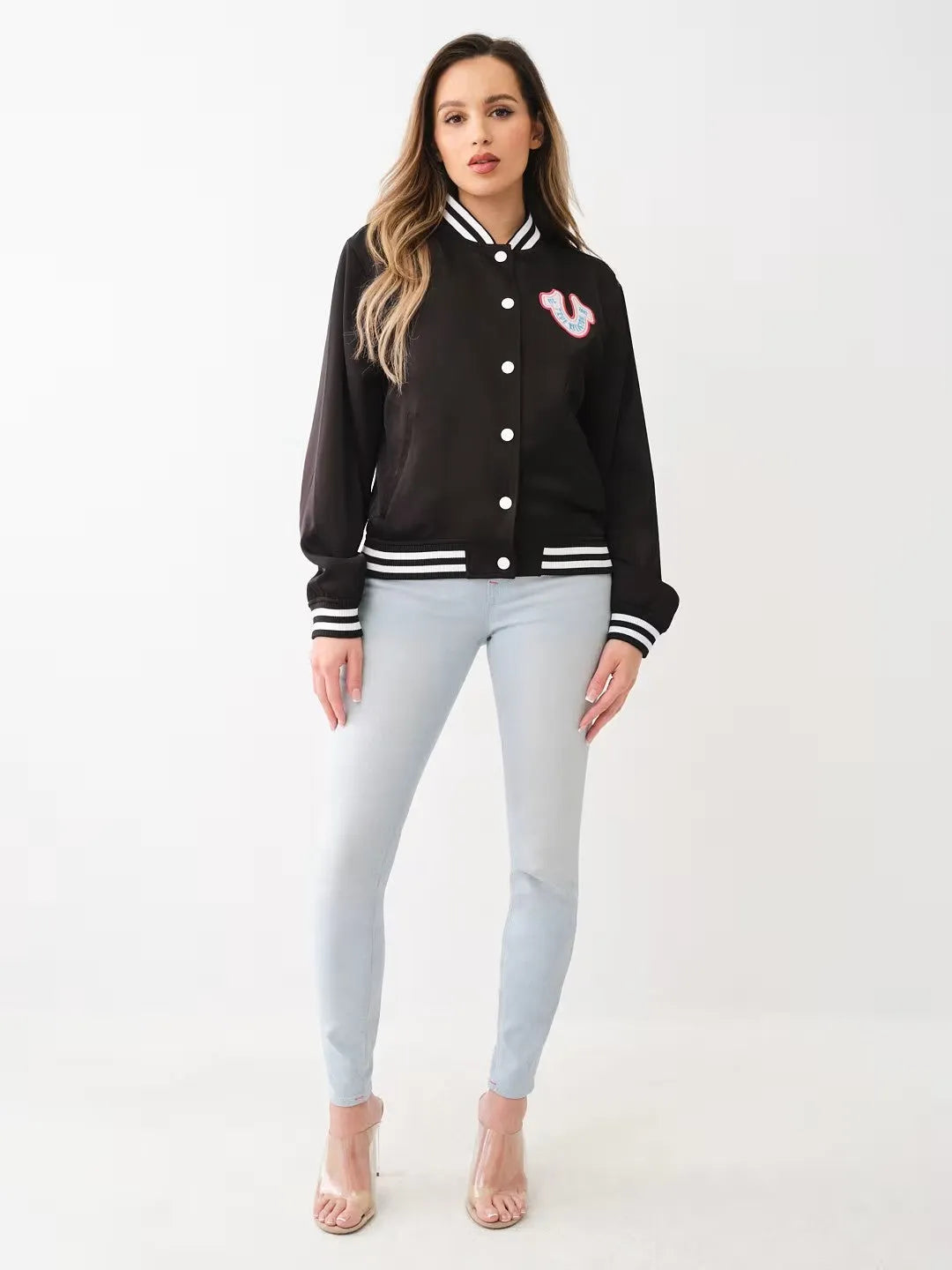 HORSESHOE SATIN VARSITY BOMBER JACKET - TRUE RELIGION MEXICO