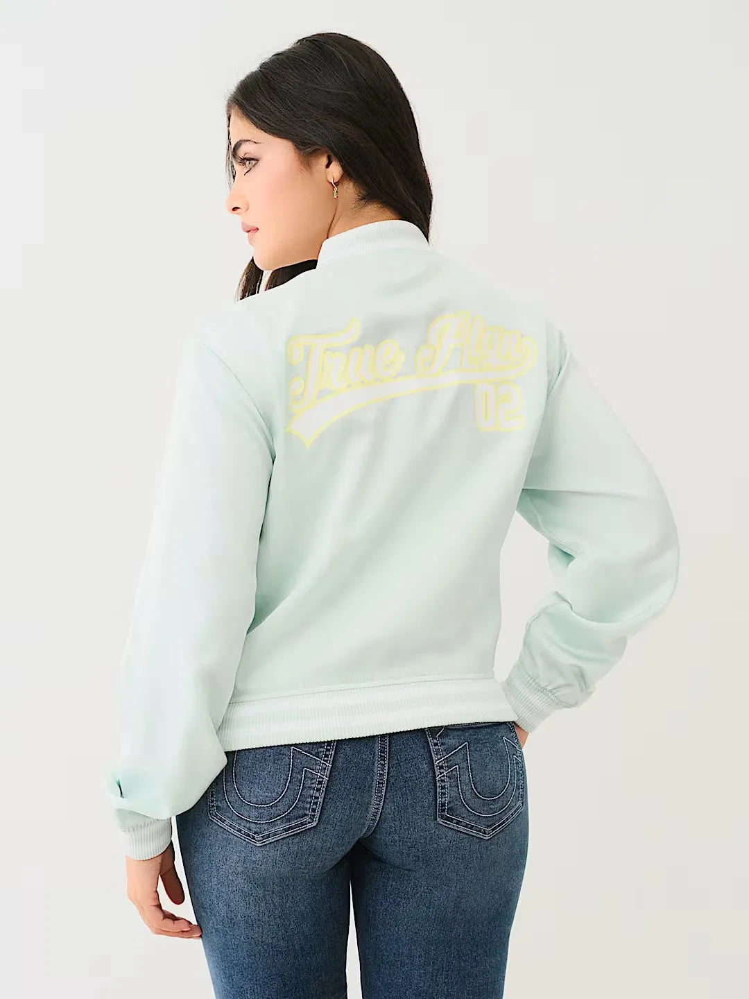 HORSESHOE SATIN VARSITY BOMBER JACKET - TRUE RELIGION MEXICO