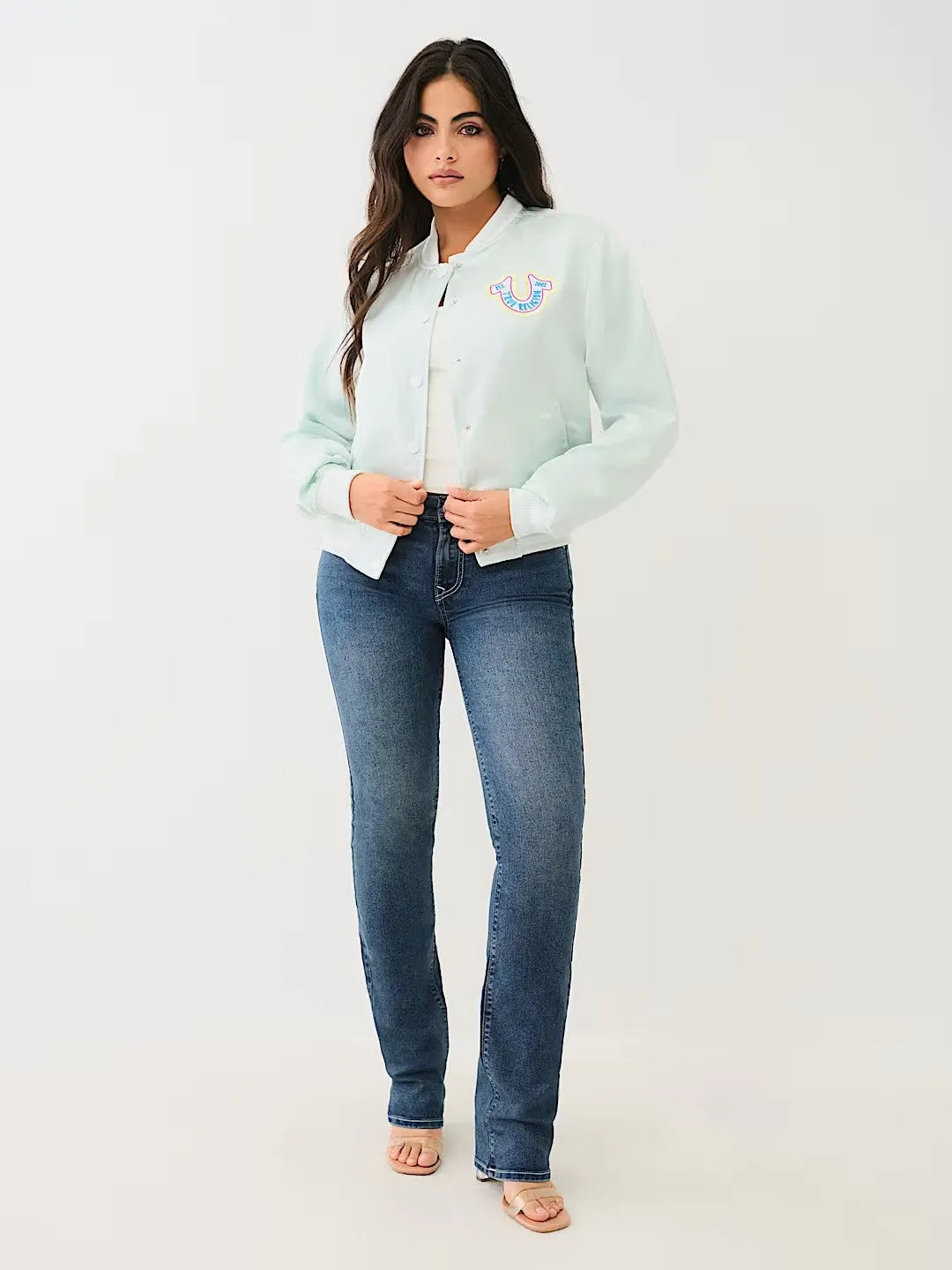 HORSESHOE SATIN VARSITY BOMBER JACKET - TRUE RELIGION MEXICO