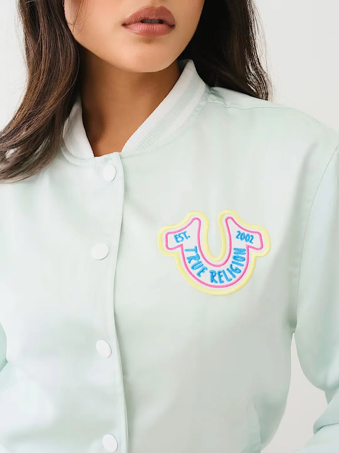 HORSESHOE SATIN VARSITY BOMBER JACKET - TRUE RELIGION MEXICO