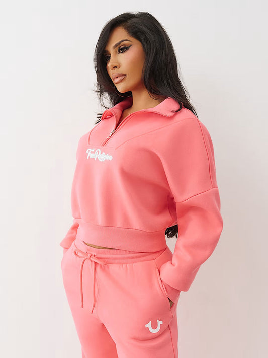 VARSITY HALF ZIP PO HOODIE