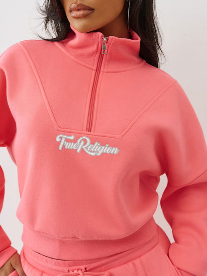 VARSITY HALF ZIP PO HOODIE