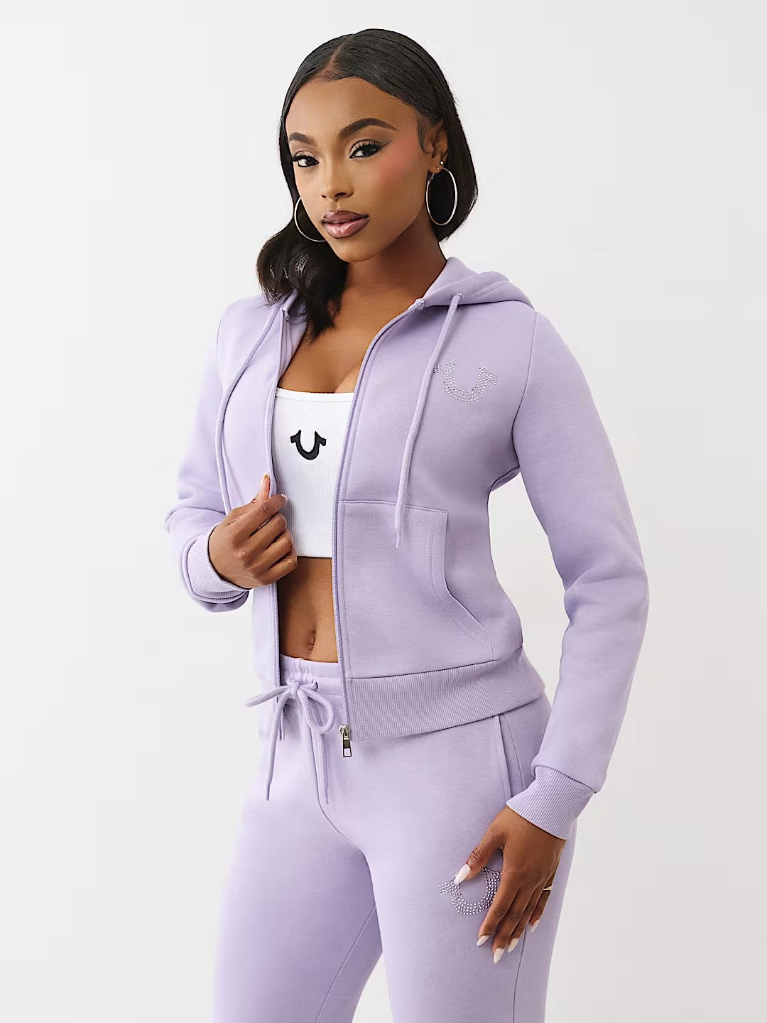 TR CRYSTAL ZIP HOODIE