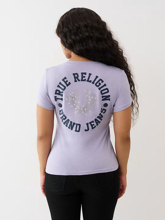 CRYSTAL HS VNECK TEE
