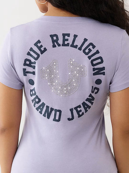 CRYSTAL HS VNECK TEE