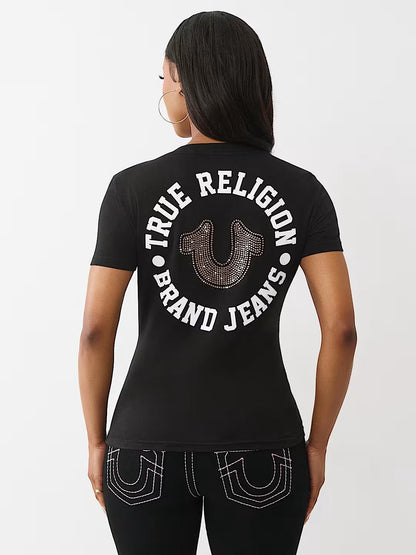 CRYSTAL HS VNECK TEE