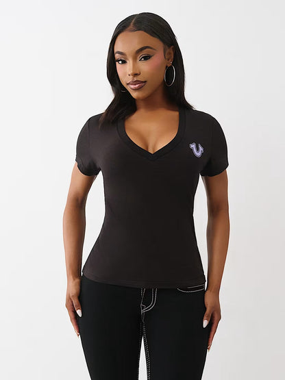 CRUSHED HS WING VNECK TEE