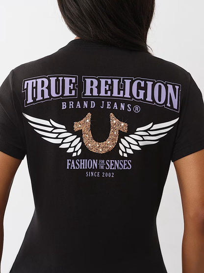 CRUSHED HS WING VNECK TEE