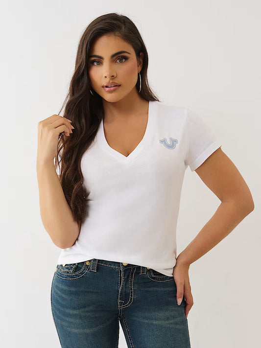CRUSHED HS WING VNECK TEE