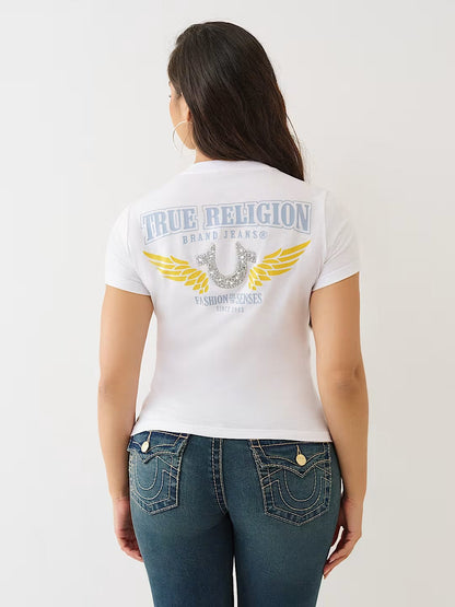 CRUSHED HS WING VNECK TEE