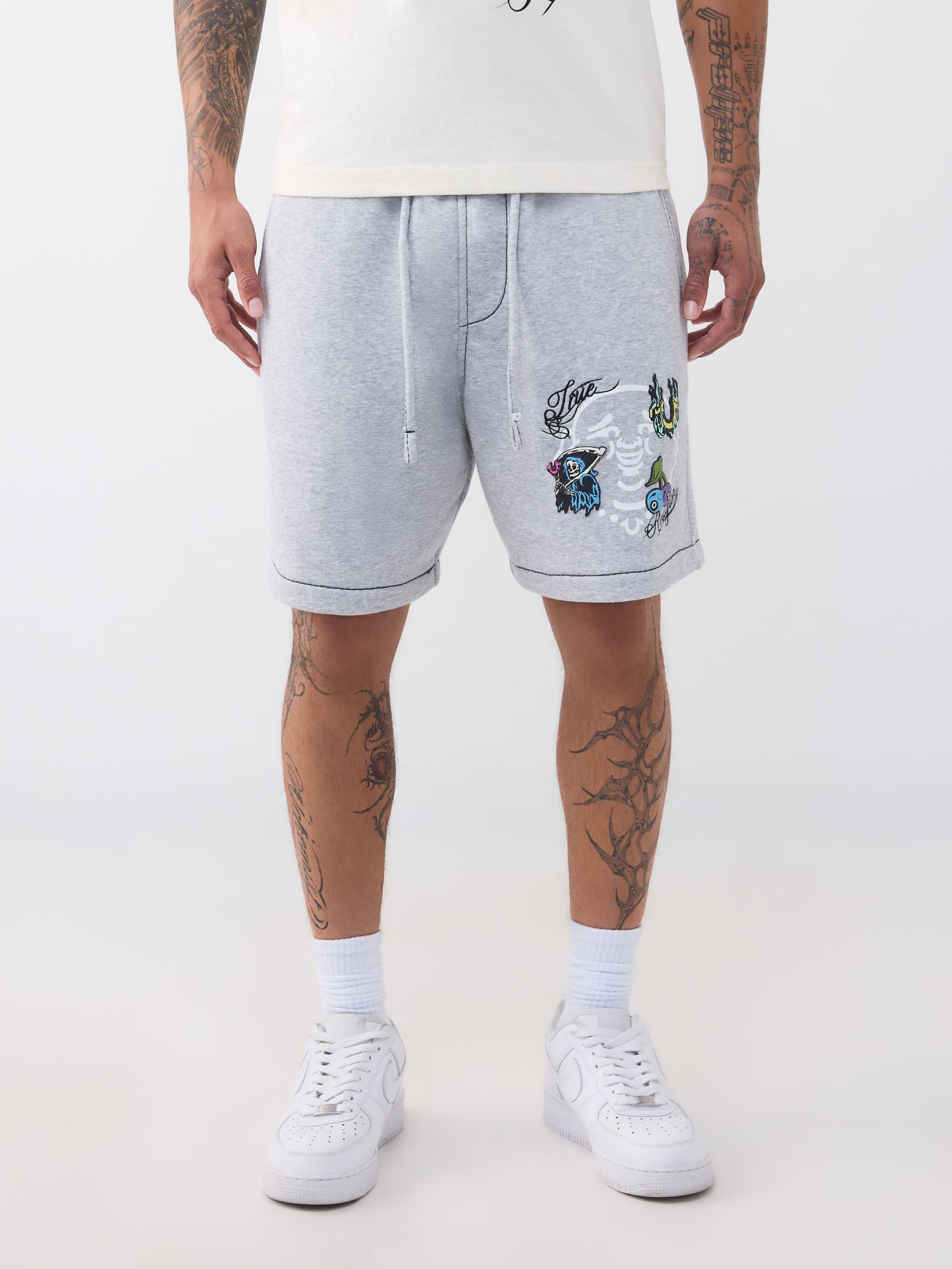 BUDDHA FACE BIG T FLEECE SHORT