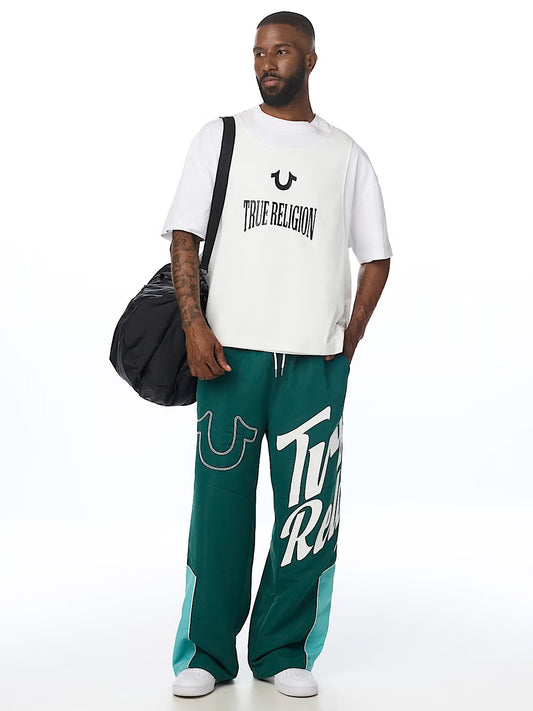 HS LOGO BAGGY NYLON PANTS