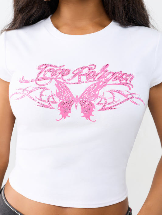 RUCHED CAP SLEEVE BABY TEE