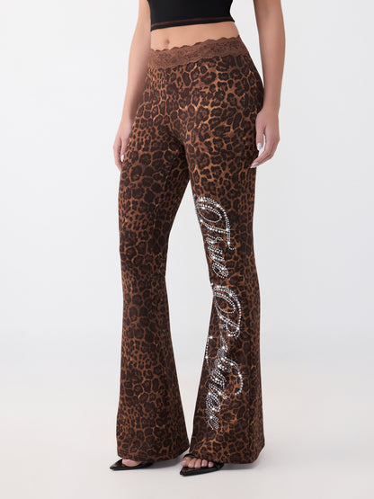 CRYSTAL LACE WAIST BOOTCUT PAN