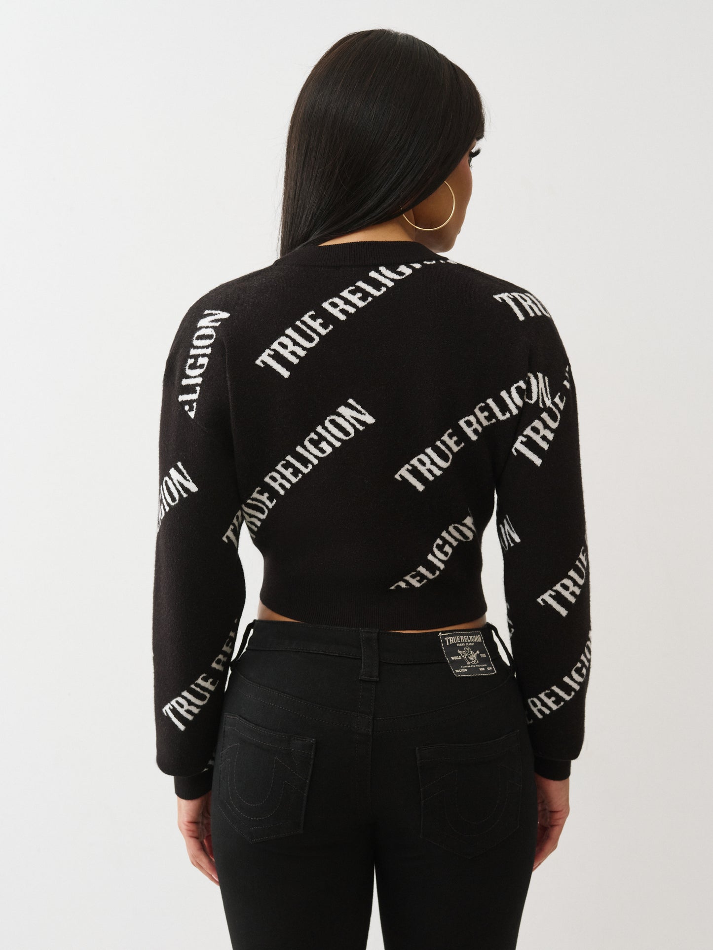 TR AOP CROPPED CARDIGAN