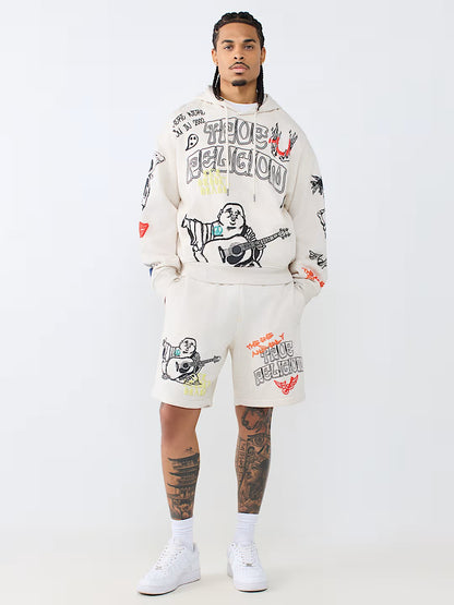 SKETCHED LOGO BOXY HOODIE