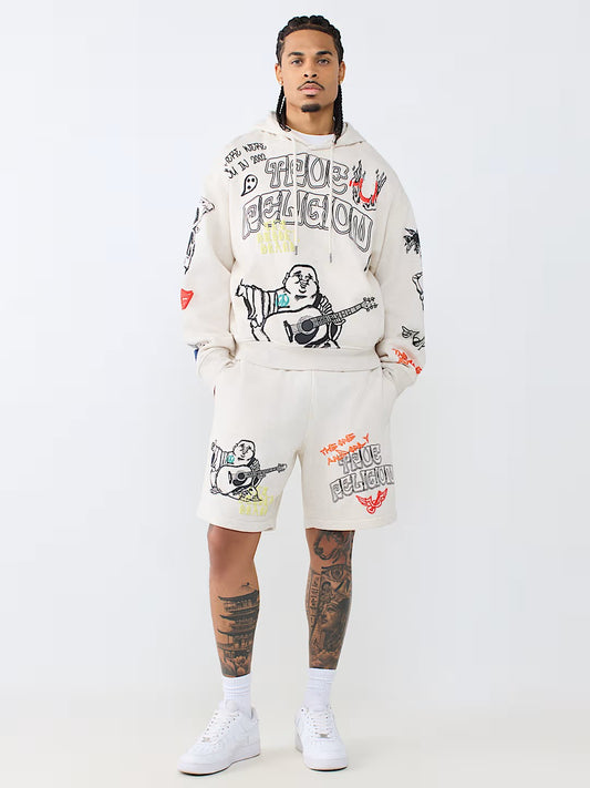 SKETCHED LOGO BOXY HOODIE