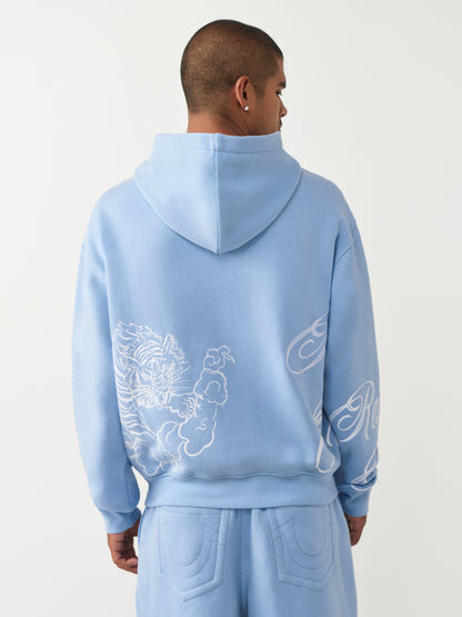 TIGER SCRIPT BOXY HOODIE
