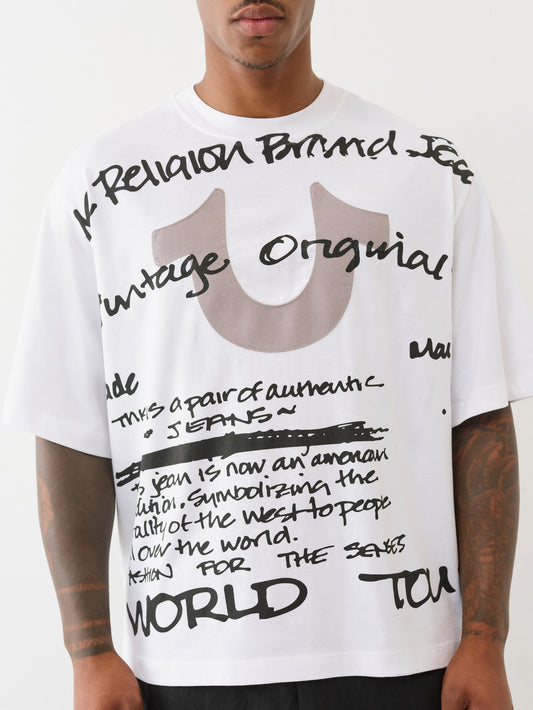 WORLD TOUR SCRIPT SS BOXY TEE