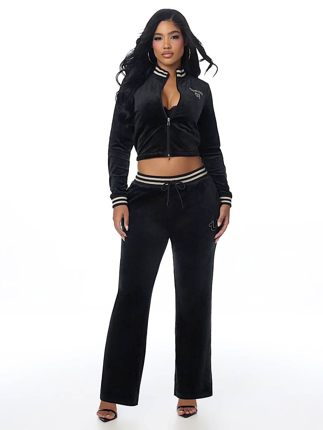 VELOUR TRACK STRAIGHT LEG