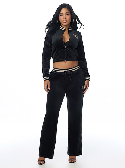 VELOUR TRACK STRAIGHT LEG