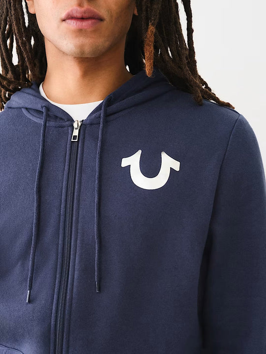 METALLIC CITY BUDDHA ZIP HOODIE