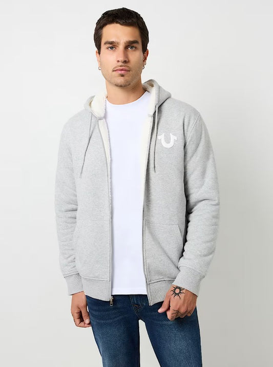 LOGO SEAL SHERPA ZIP HOODIE