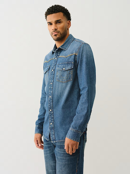 WESTERN CHAMBRAY LS SHIRT