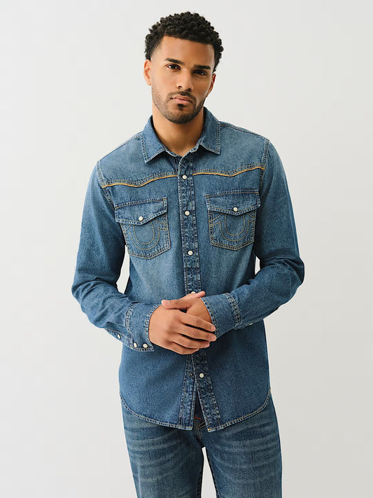 WESTERN CHAMBRAY LS SHIRT