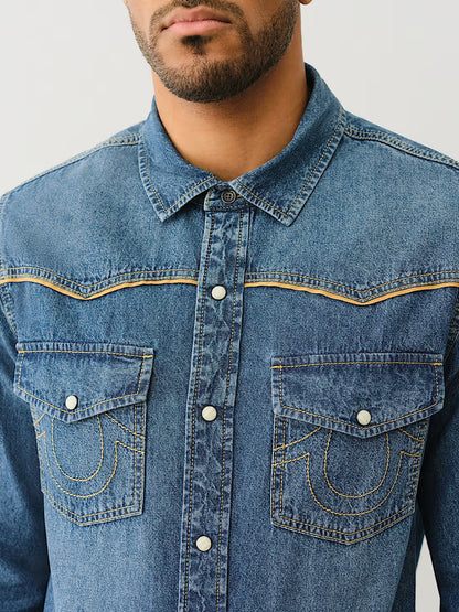 WESTERN CHAMBRAY LS SHIRT