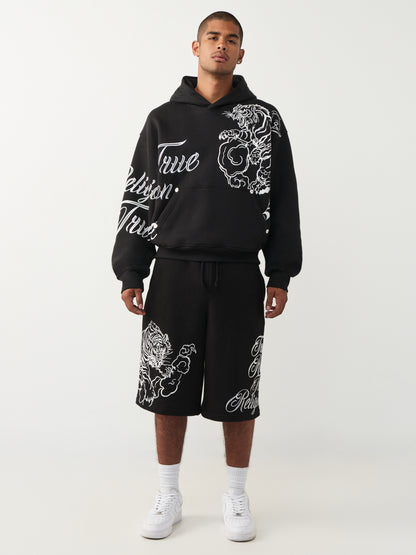 TIGER SCRIPT BOXY HOODIE