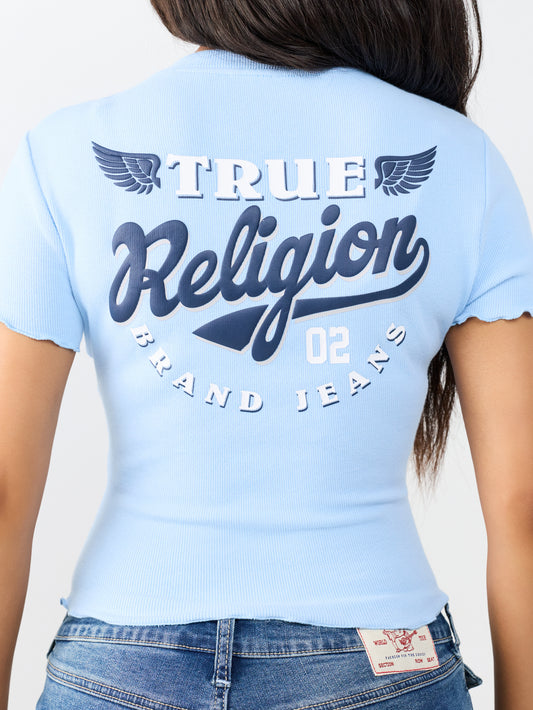 TR WING LETTUCE RIB BABY TEE