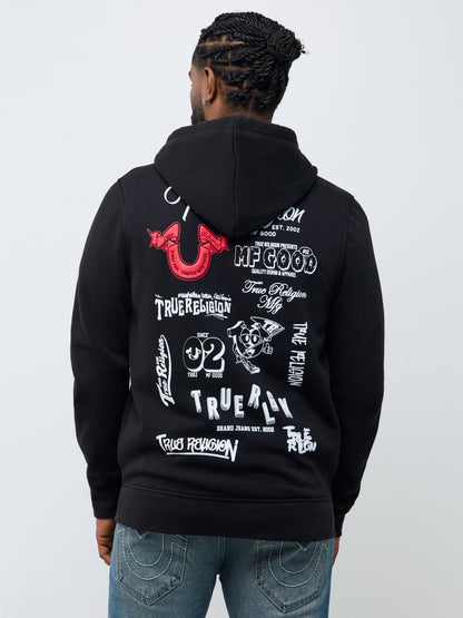 RIBBON SKETCH ZIP HOODIE