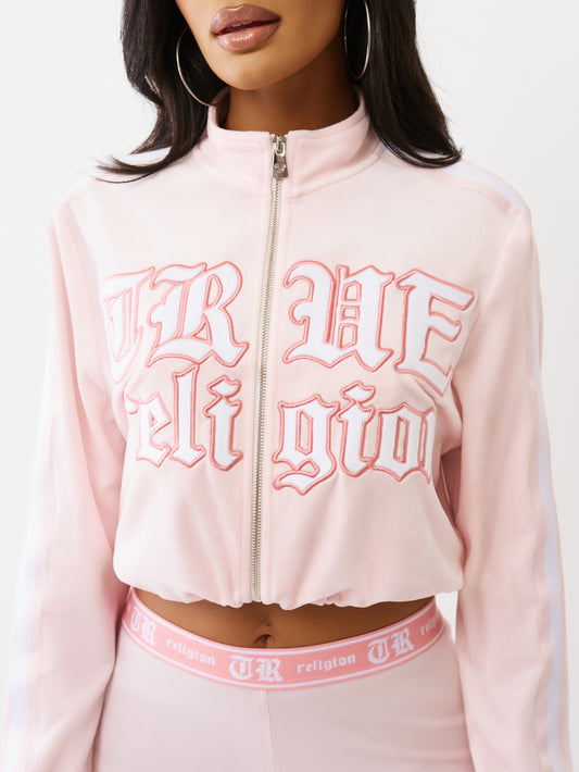 APPLIQUE VELOUR TRACK ZIP UP