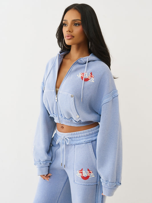 TRXVD WASHED GF ZIP UP HOODIE