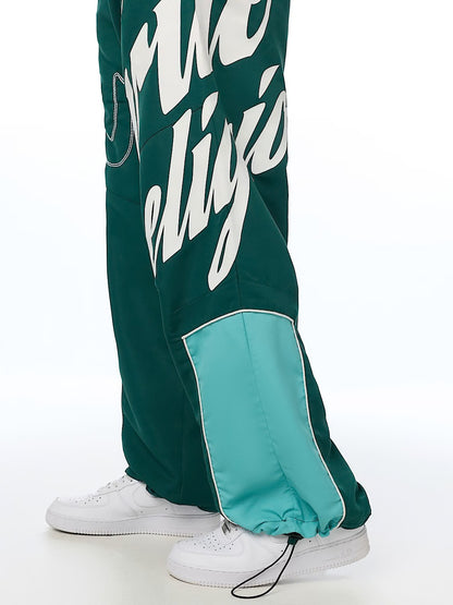 HS LOGO BAGGY NYLON PANTS