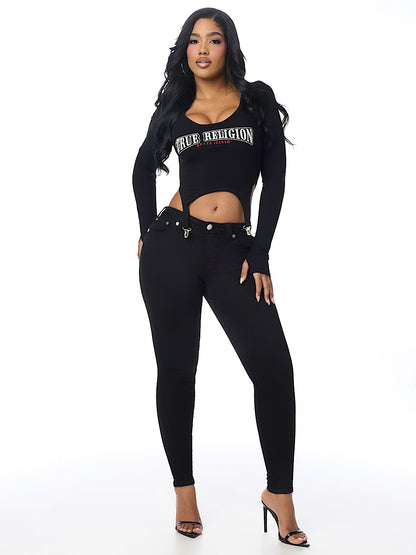 EMBROIDERY RIB GARTER TOP