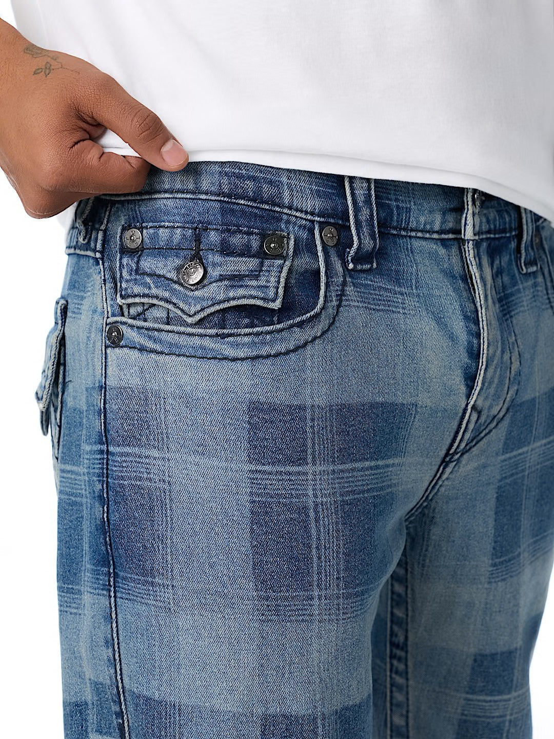 RICKY BIGT FLAP PLAID INDIGO