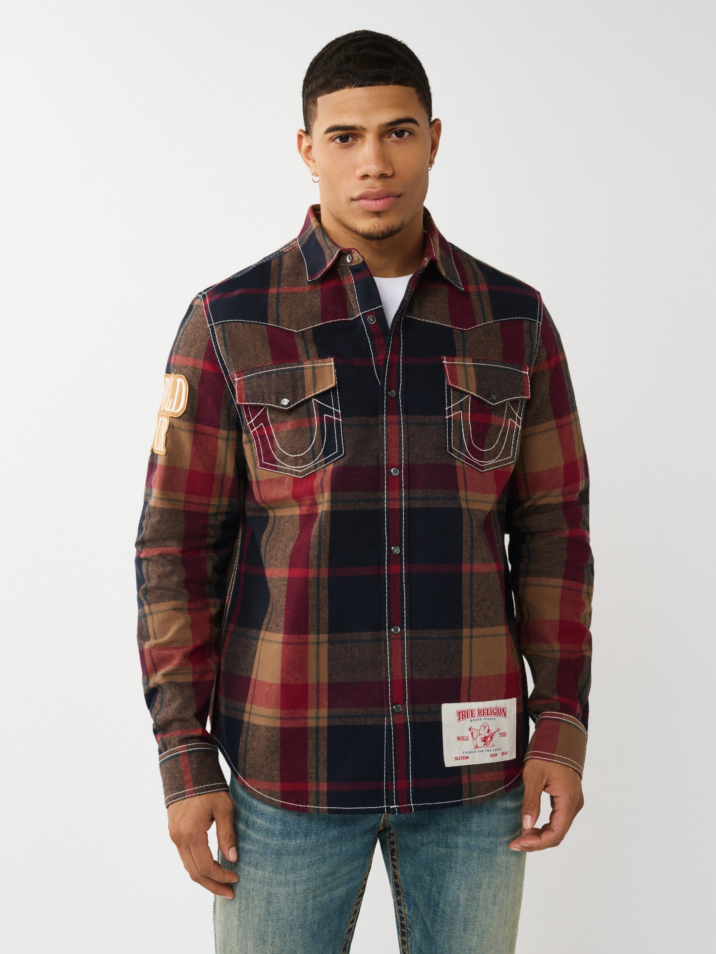 PLAID BIG T WESTERN SHIRT