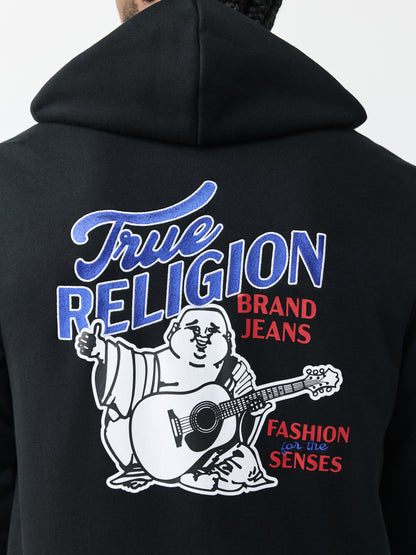 DIAGONAL MATCH ZIP HOODIE