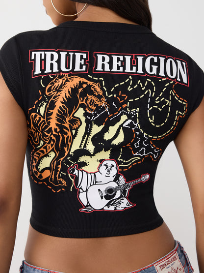 TR TIGER LOGO NOTCH TEE