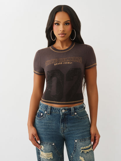 WASHED EMBROIDERY BABY TEE