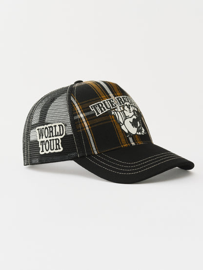 PLAID TRUCKER HAT