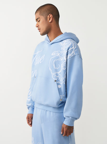 TIGER SCRIPT BOXY HOODIE