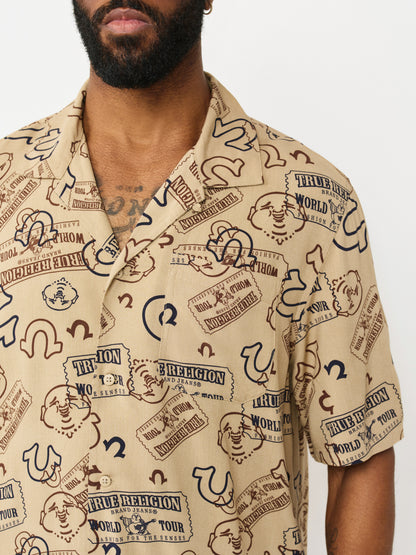 TICKET AOP CAMP SHIRT